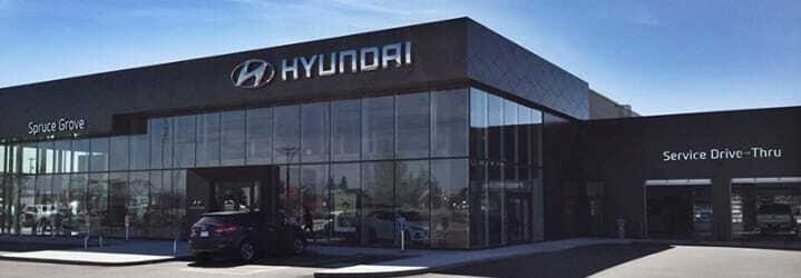 Photo of the outside of the Spruce Grove Hyundai dealership