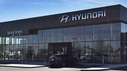Photo of the outside of the Spruce Grove Hyundai dealership