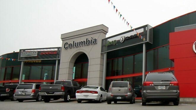 Photo of the outside of the Columbia Chrysler dealership