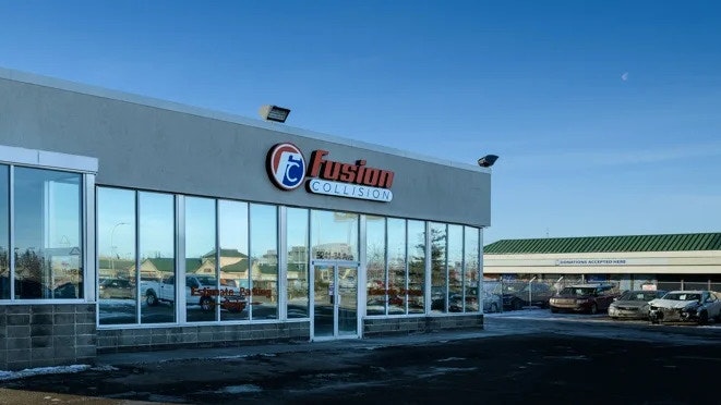 Photo of the outside of the Fusion Collision bodyshop