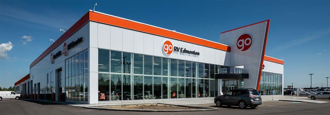 Photo of the outside of the Go RV Edmonton dealership