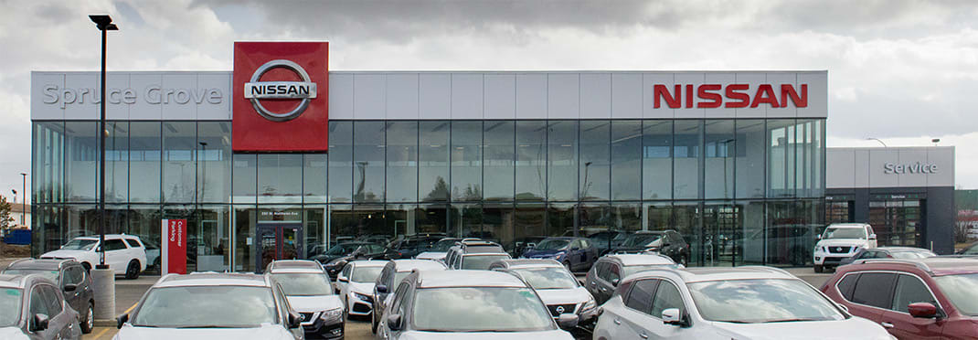 Photo of the outside of the Grove Nissan dealership