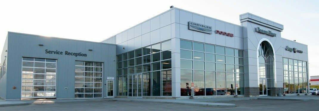 Photo of the outside of the Peace River Chrysler dealership