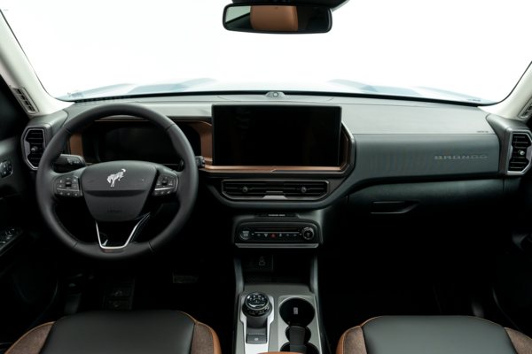 2026 Ford Bronco Sport Outer Banks dashboard and steering wheel interior view