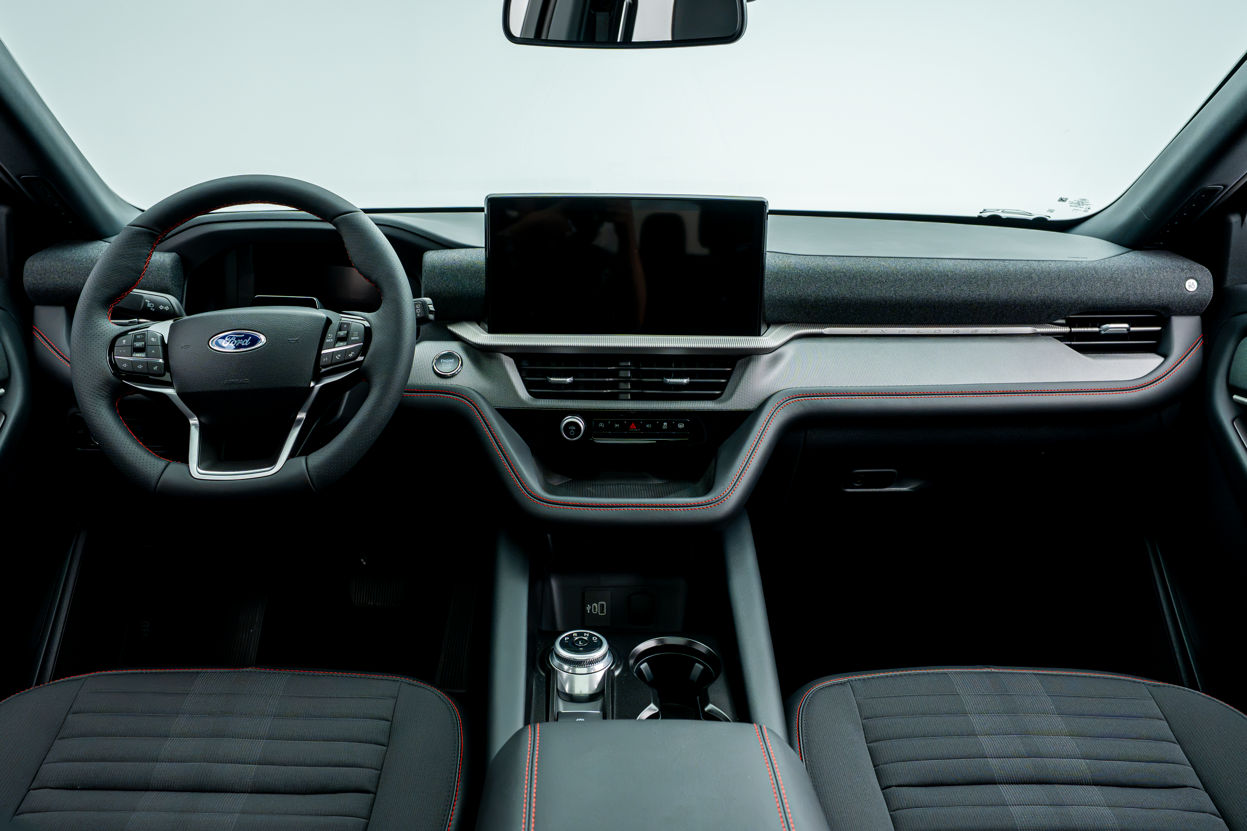 2026 Ford Explorer ST-Line interior dashboard and steering wheel view