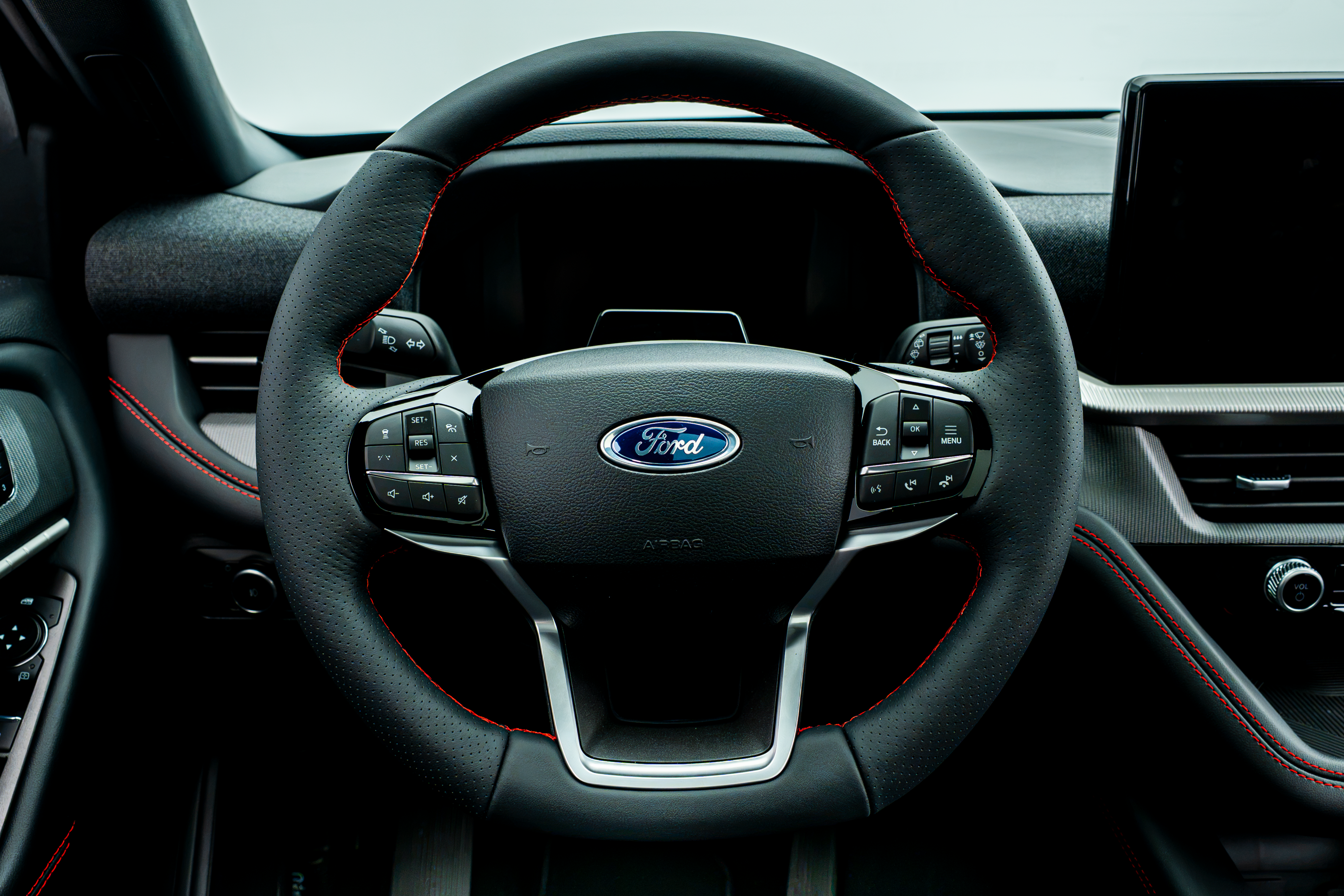 2026 Ford Explorer ST-Line steering wheel view