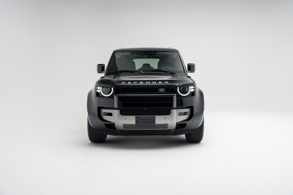 2026 Land Rover Defender 110 S front exterior view with LED headlights