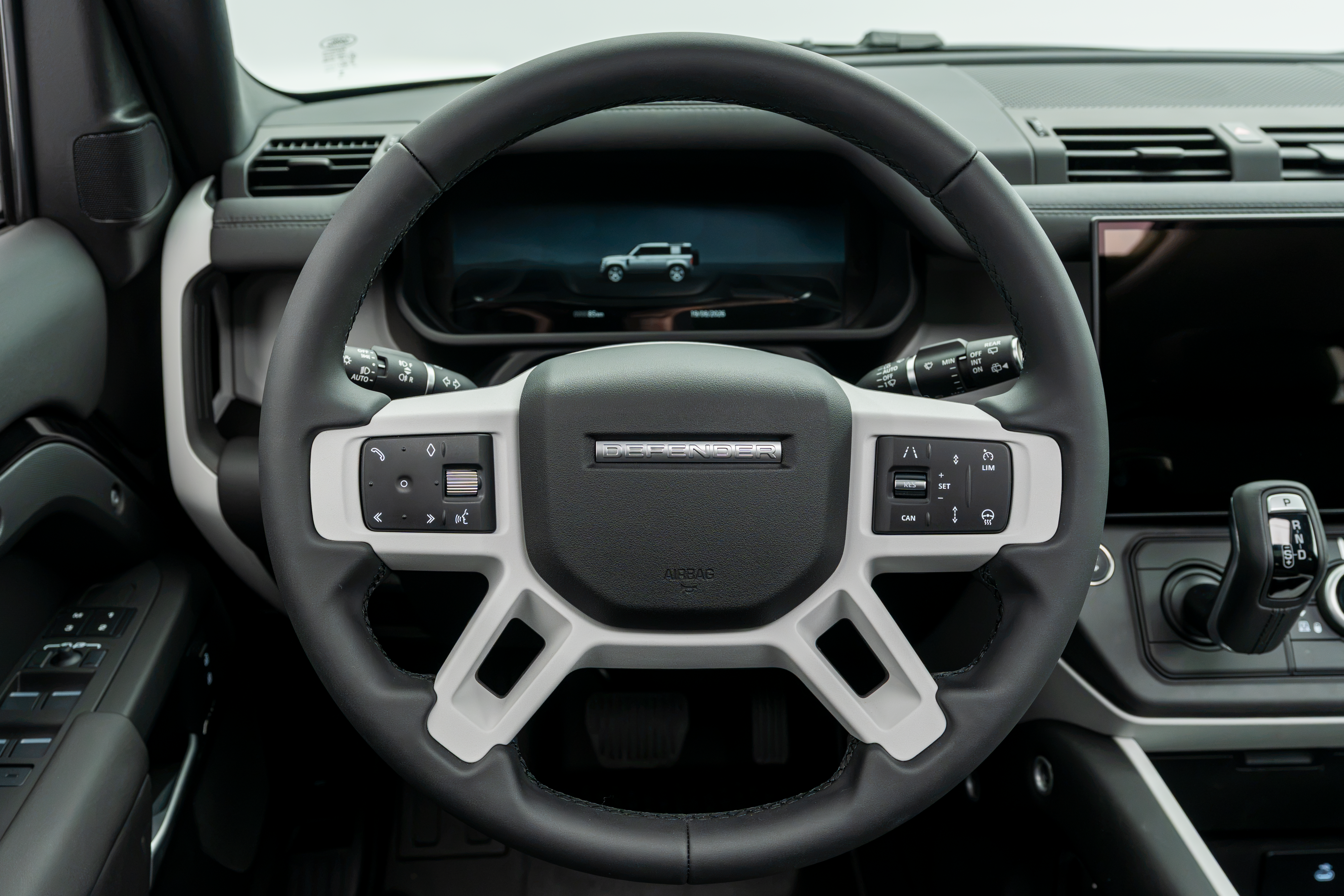 2026 Land Rover Defender 110 S steering wheel and digital driver display