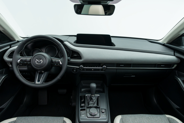 2026 Mazda CX-30 GS interior dashboard and steering wheel view