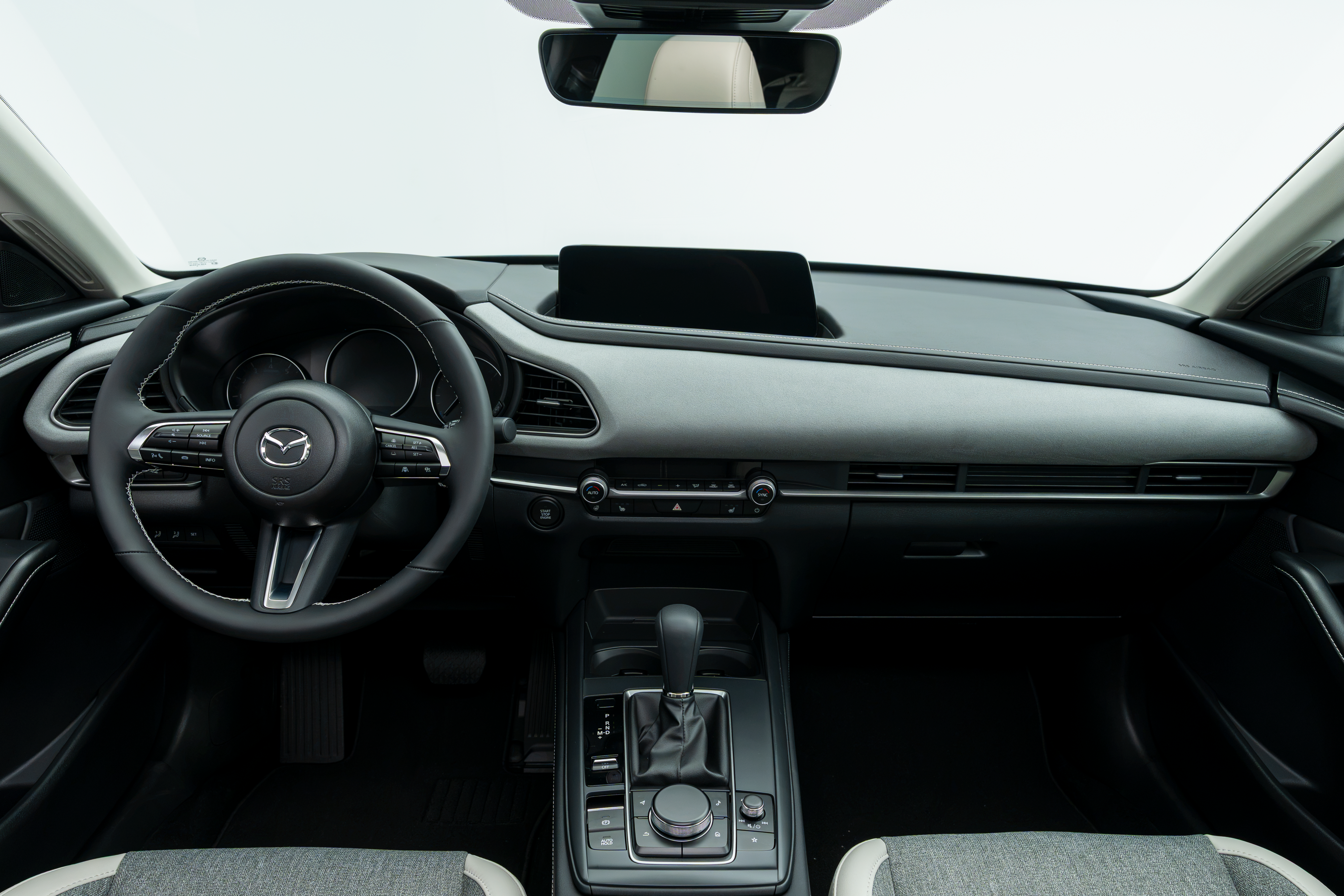 2026 Mazda CX-30 GS interior dashboard and steering wheel view