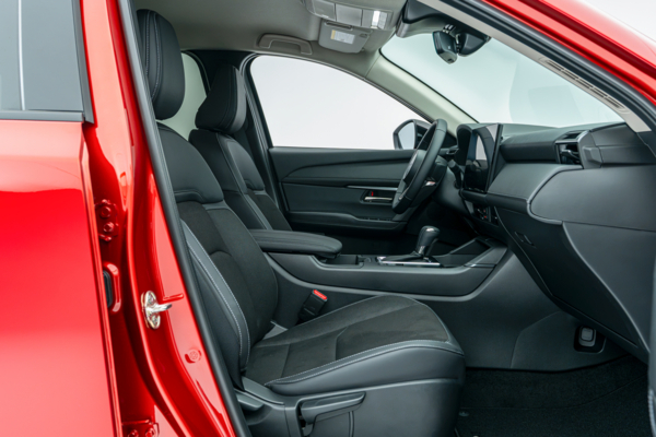 2026 Mazda CX-5 front interior with black seats, dashboard, centre console and infotainment display.
