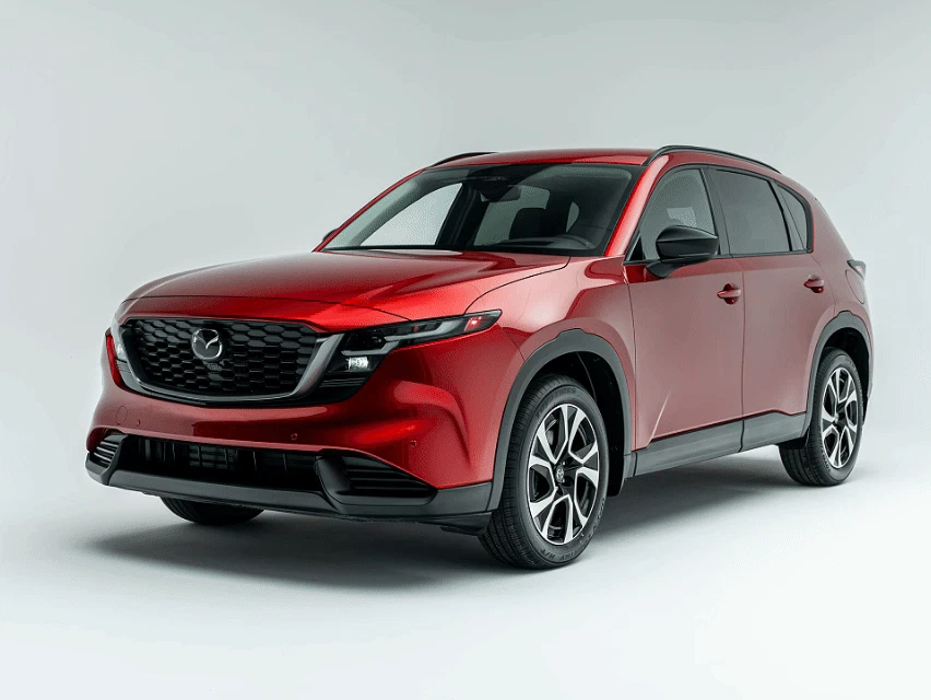 2026 Mazda CX-5 in red shown from front three-quarter angle
