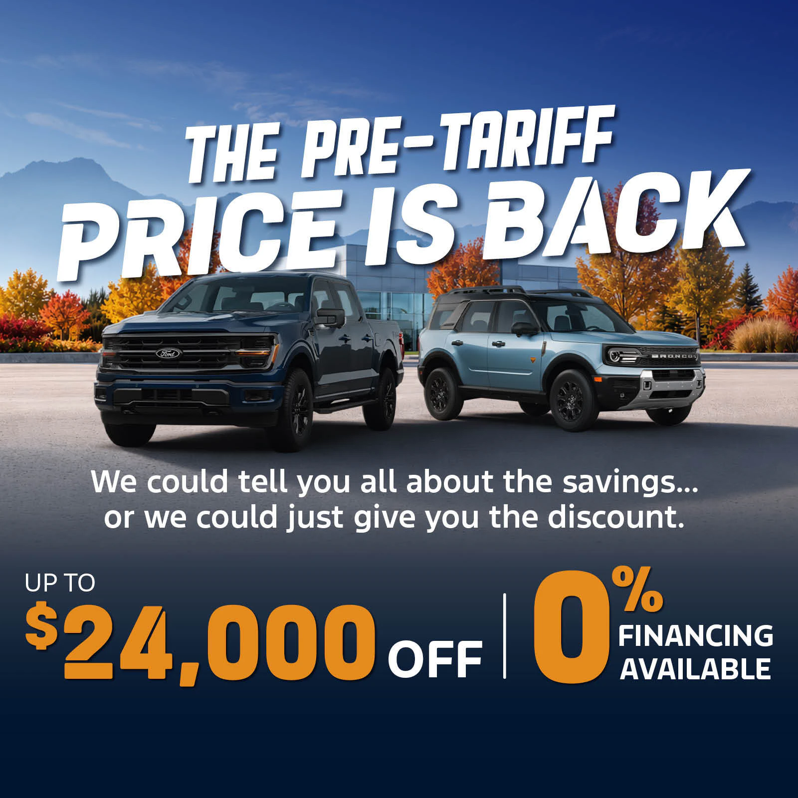 The Pre-Tariff Price Is Back!