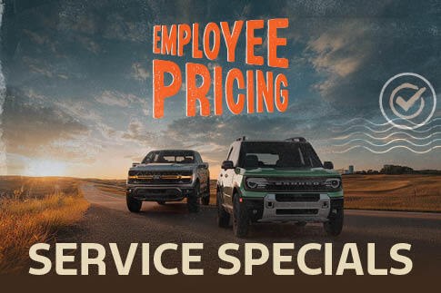 Service specials available during Employee Pricing