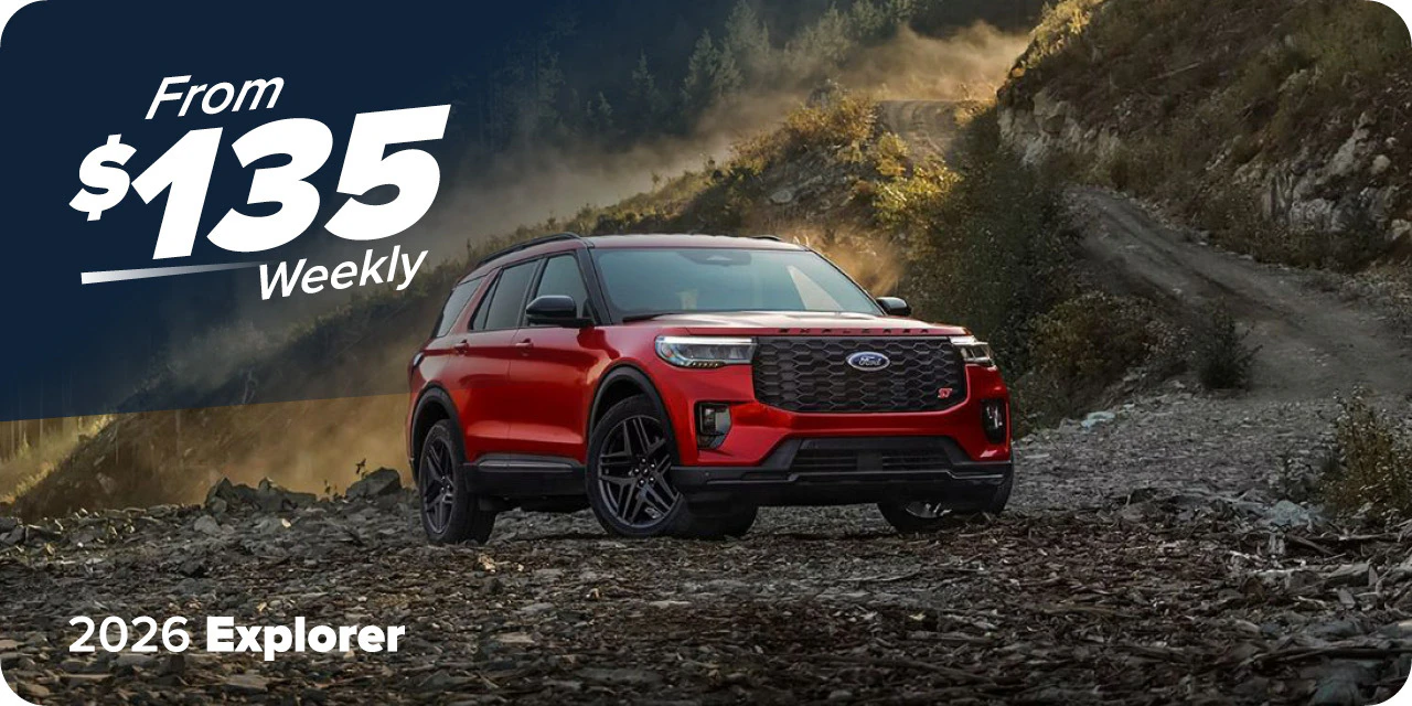 Lease 2026 Explorer from $135 weekly at Merlin Ford, Saskatoon SK.