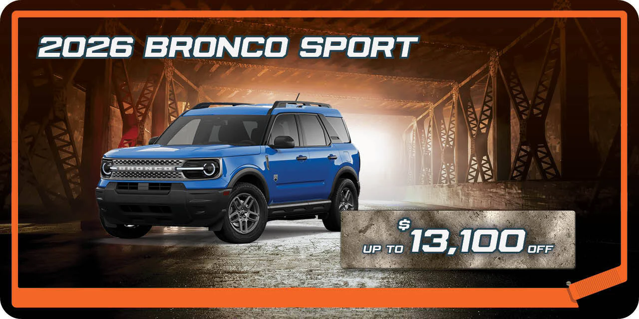 Up to $13,100 off on 2026 Bronco Sport at Team Ford in Edmonton, Alberta.