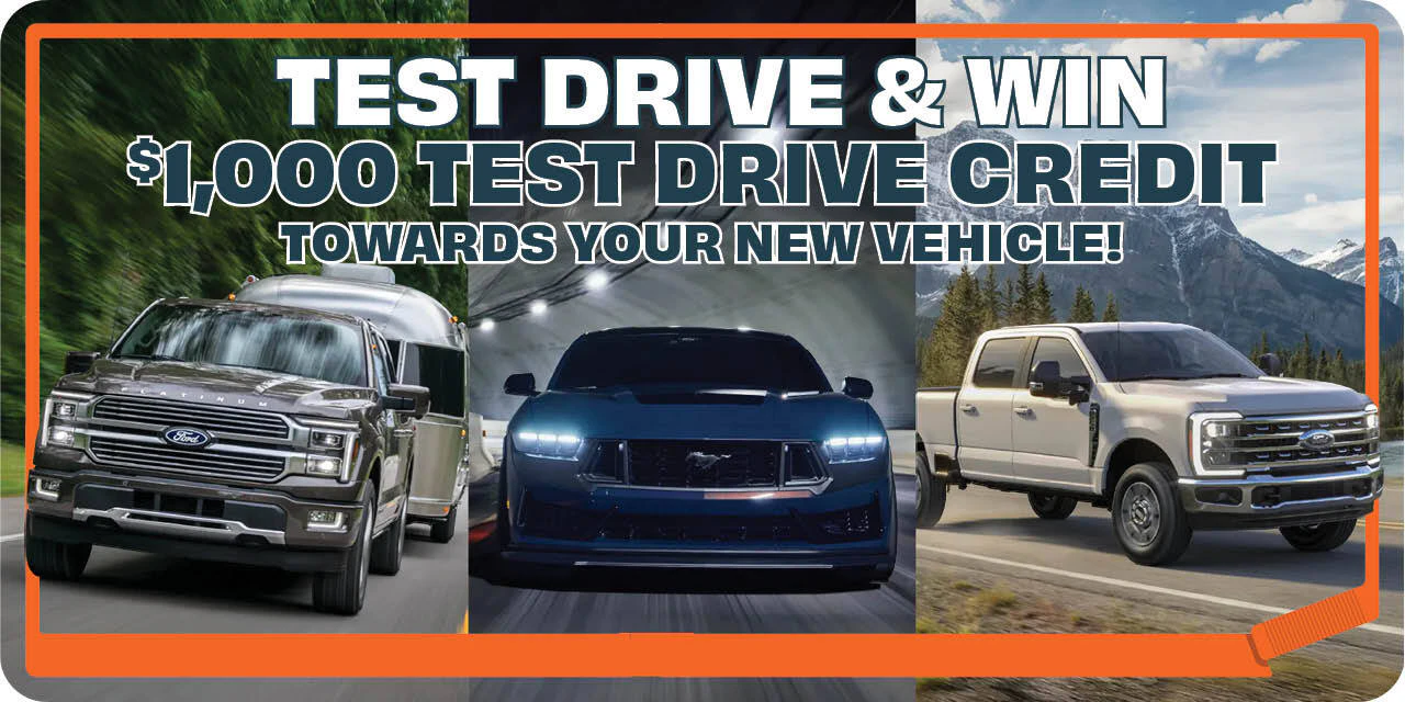 Test drive & win $1,000 credit towards your new vehicle during the 120 Hour Sale at Team Ford, Edmonton, Alberta.