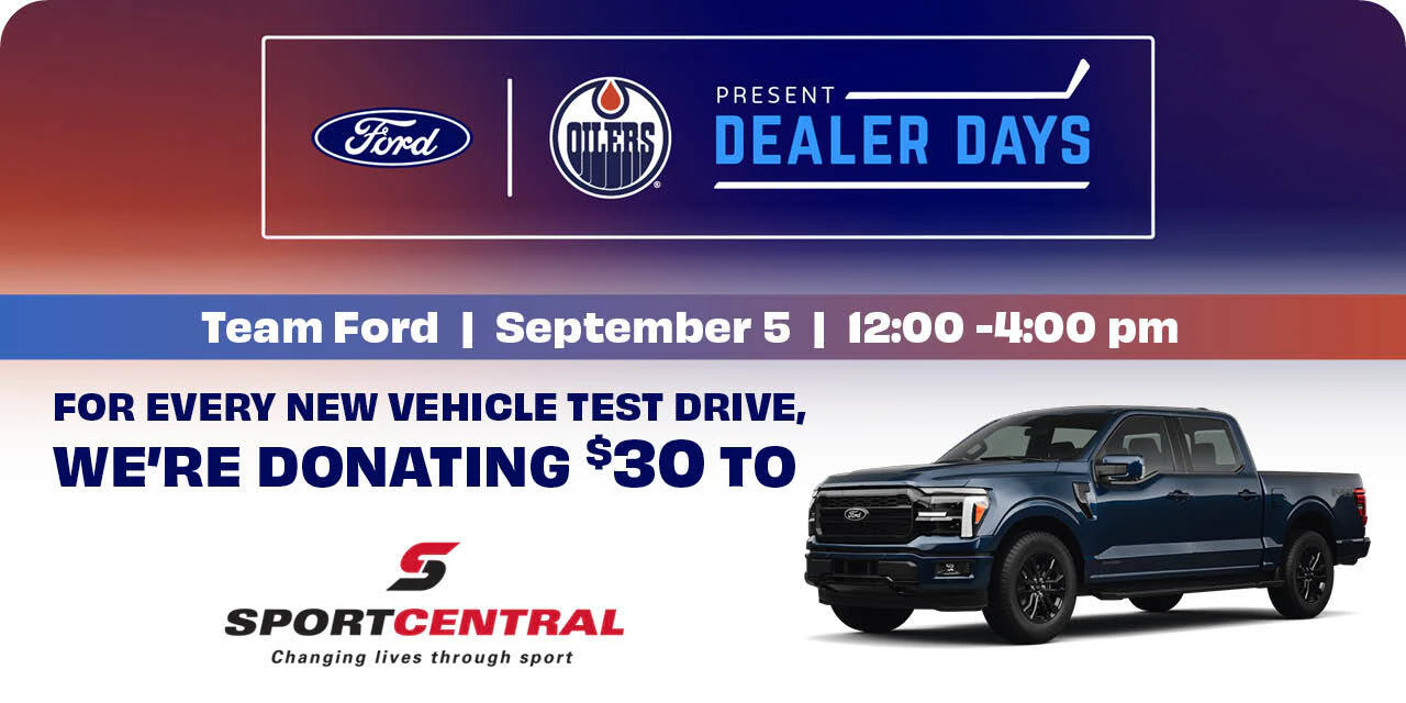 Ford x Oilers Dealer Days: Test drive and we donate $30 to Sports Central