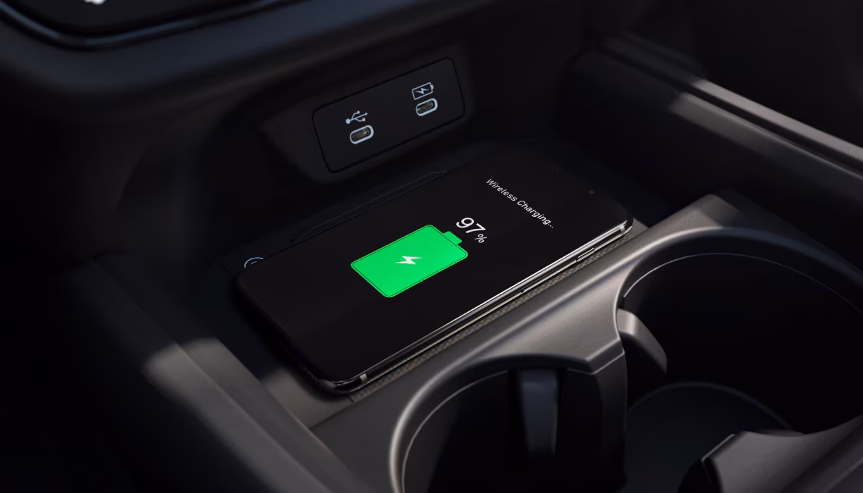 2026 Honda HR-V wireless charging pad with phone.