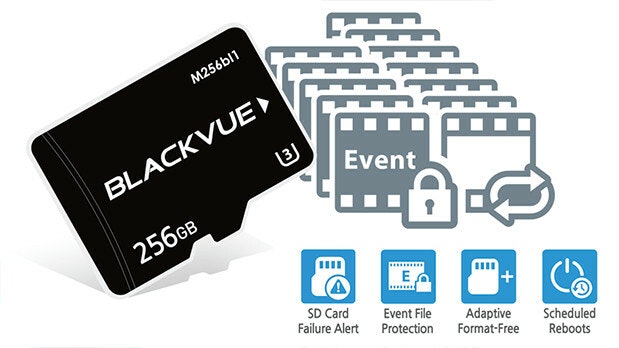 image of 256gb SD card to use with dash cam product