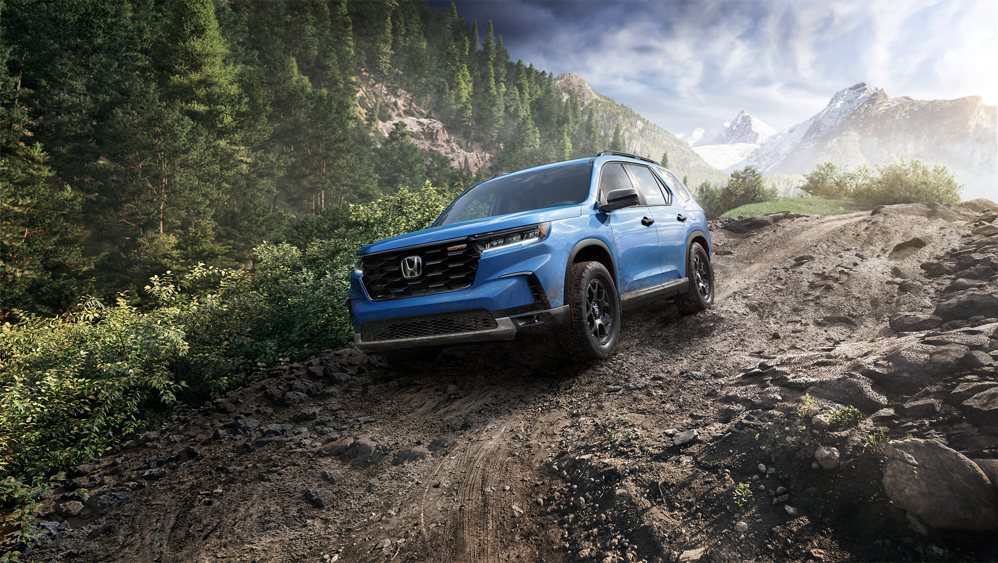 Pilot SUV in nature