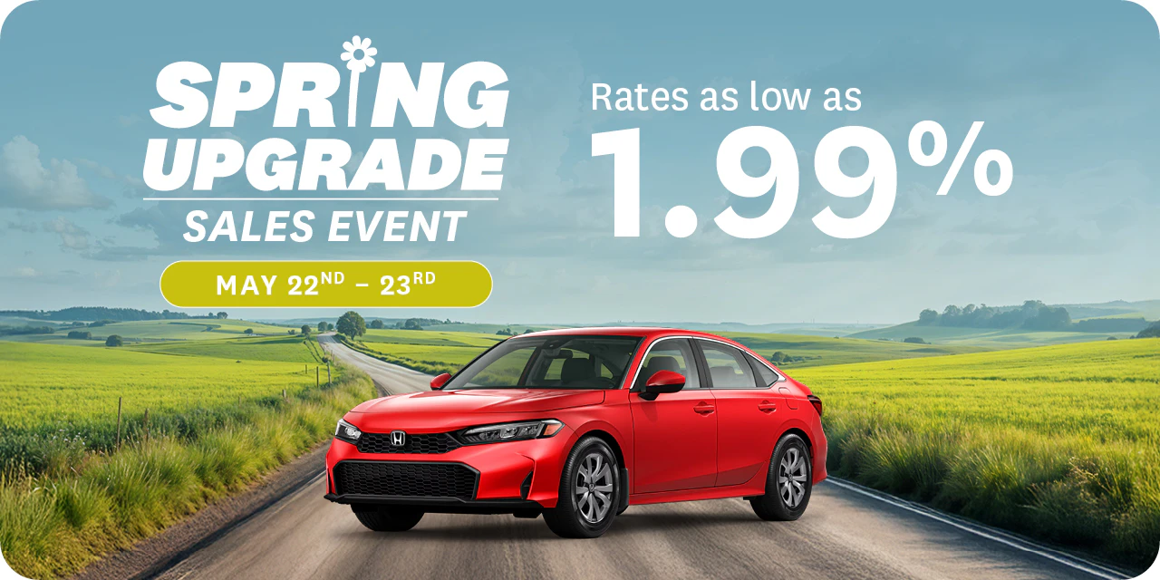 Spring Upgrade Sales Event at St. Albert Honda from May 22-23, 2026. Get rates from 1.99%.