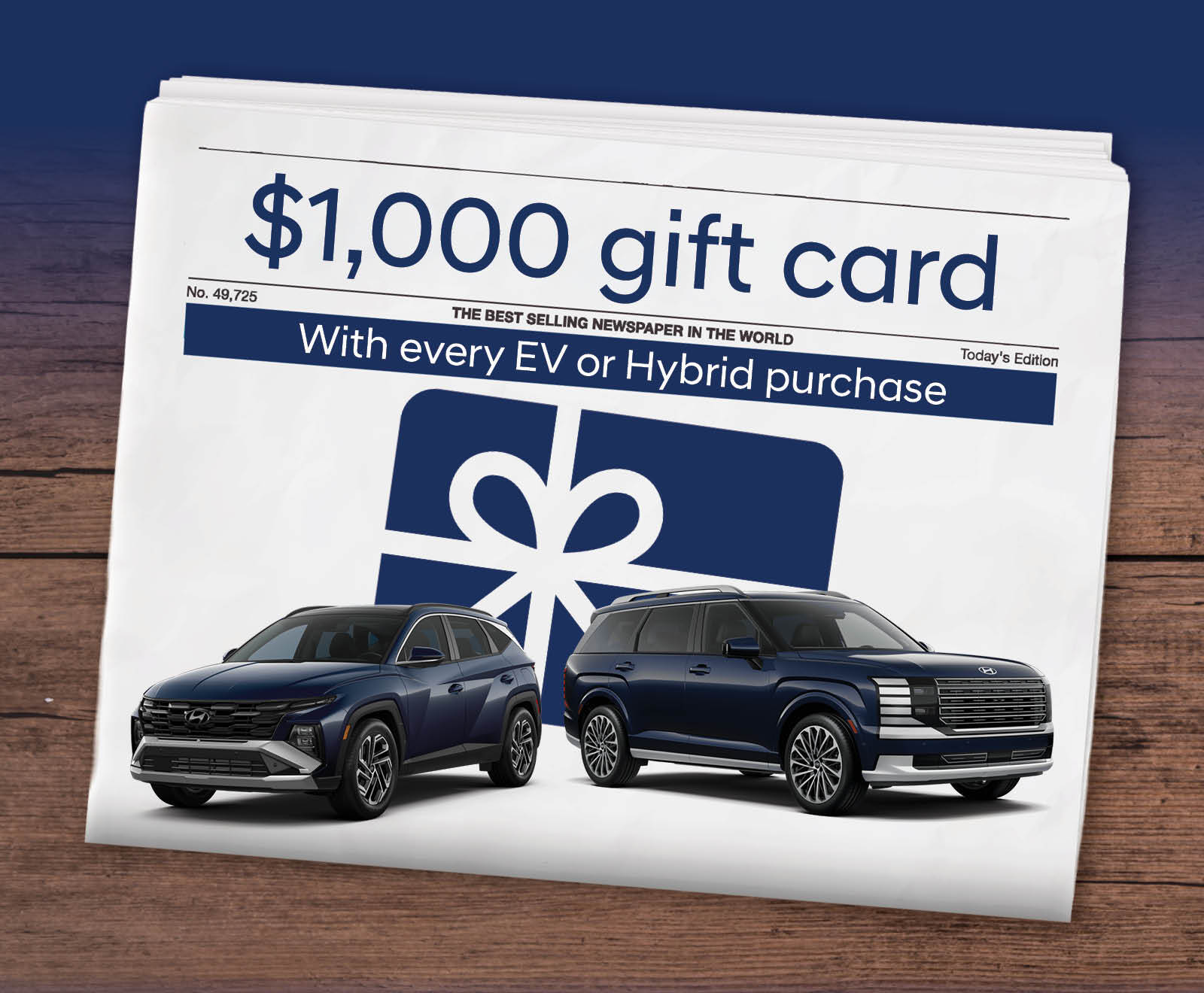 Northstar Hyundai Front Page Deals $1,000 gift card with every EV or Hybrid purchase
