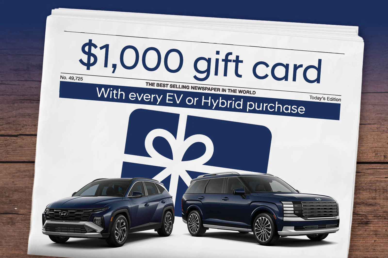 Northstar Hyundai Front Page Deals $1,000 gift card with every EV or Hybrid purchase