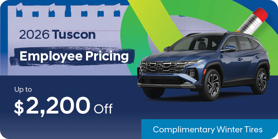 Up to $2,200 off on the 2026 Tucson at Southtown Hyundai.