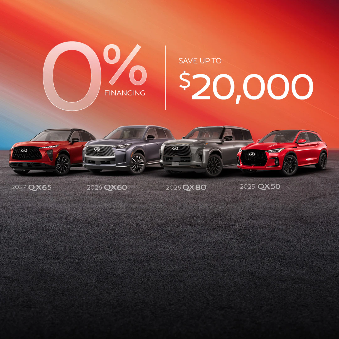 Infiniti South Edmonton's Model Line up with monthly offers. Featuring QX80, QX65, Qx60 and QX50