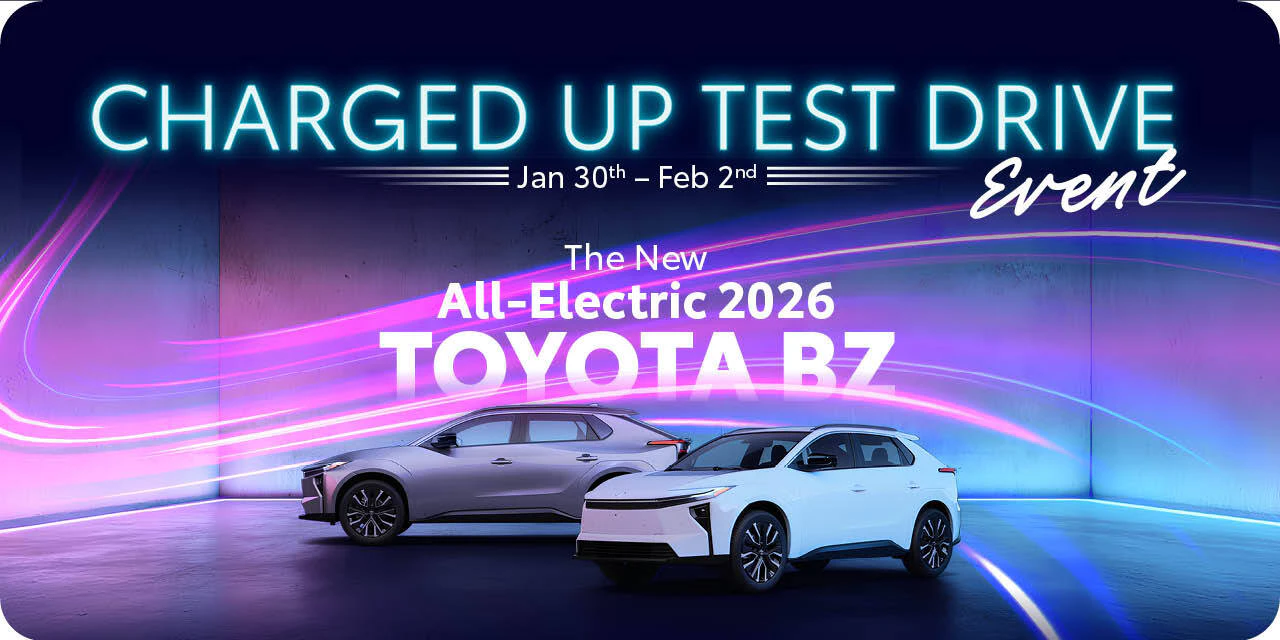 Charged Up Test Drive event featuring the all-electric 2026 Toyota BZ, January 30 - February 2