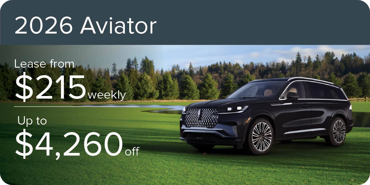 2026 Aviator from $215 weekly or up to $4,260 off at Merlin Lincoln in Saskatoon, Saskatchewan.