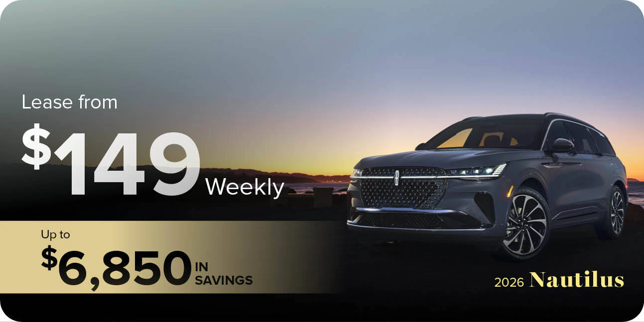 Lease the 2026 Nautilus from $149 weekly or get up to $6,850 in savings at Merlin Lincoln in Saskatoon, SK.