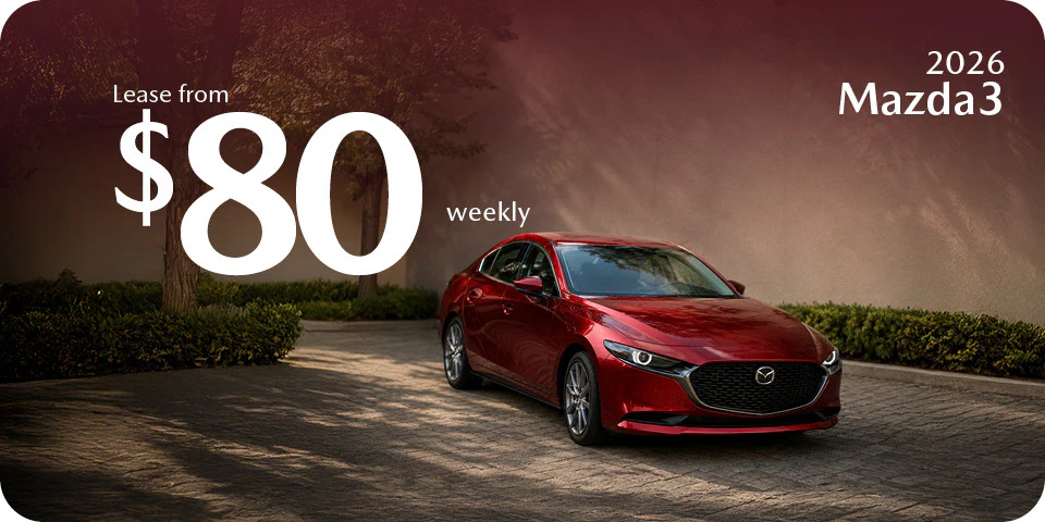 Red 2026 Mazda3 from $80 Weekly in Edmonton, AB