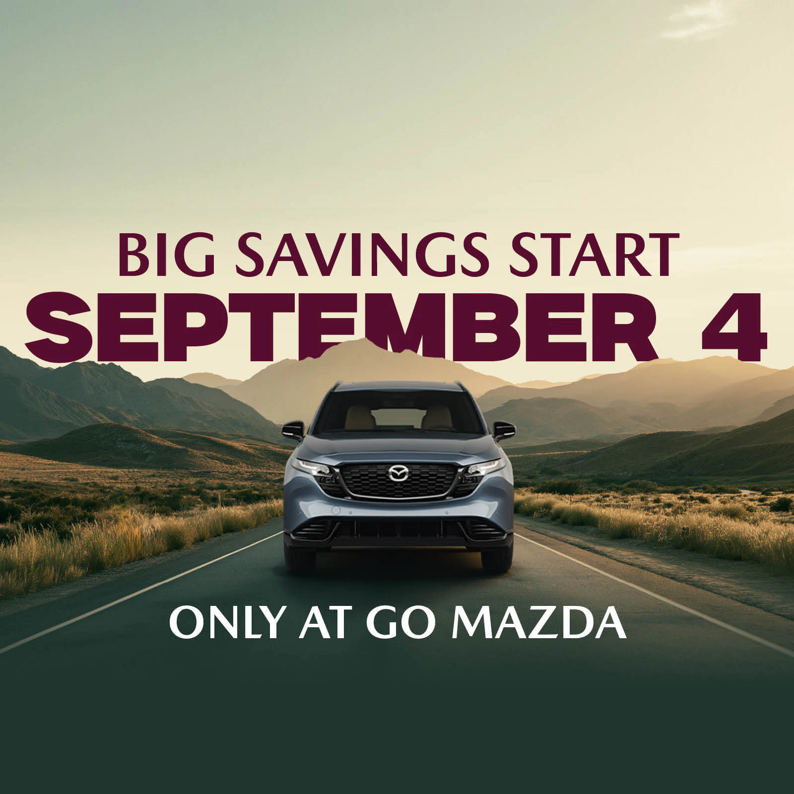 Big Savings coming September 4 at Go Mazda, Edmonton AB | 2026 CX-5 on an Alberta road trip