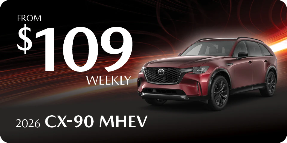 2026 CX-90 MHEV from $109 weekly at Go Mazda in Edmonton, Alberta.