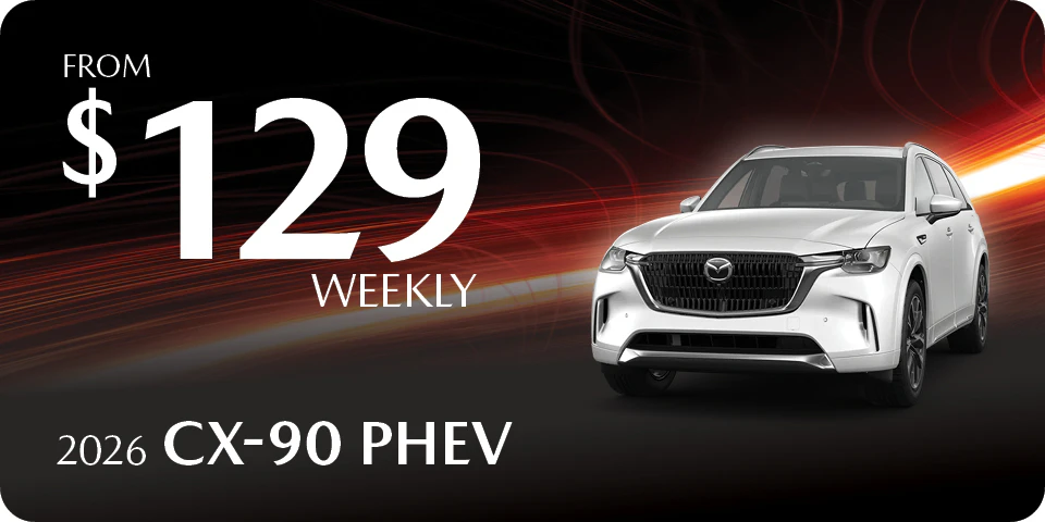 2026 CX-90 PHEV from $129 weekly at Go Mazda in Edmonton, Alberta.
