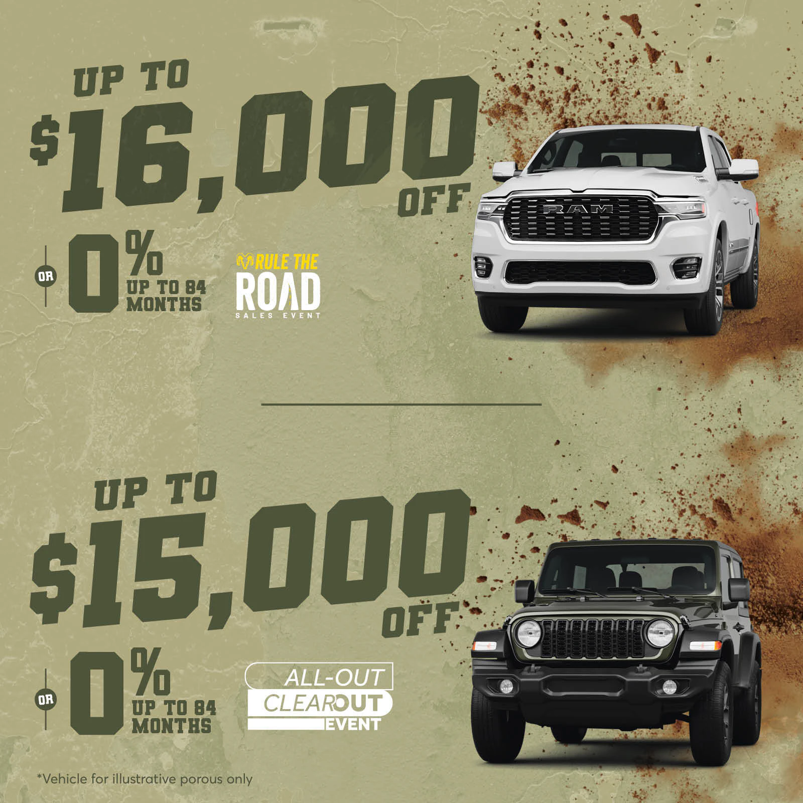 September Sell off Up to $16,000 off on Ram 1500 and Up to $15,000 off on Jeep