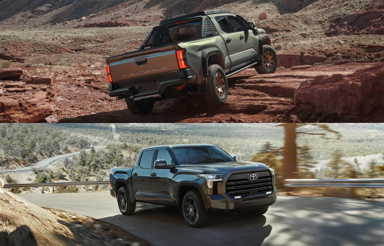 2026 Toyota Tacoma and 2026 Toyota Tundra exterior comparison