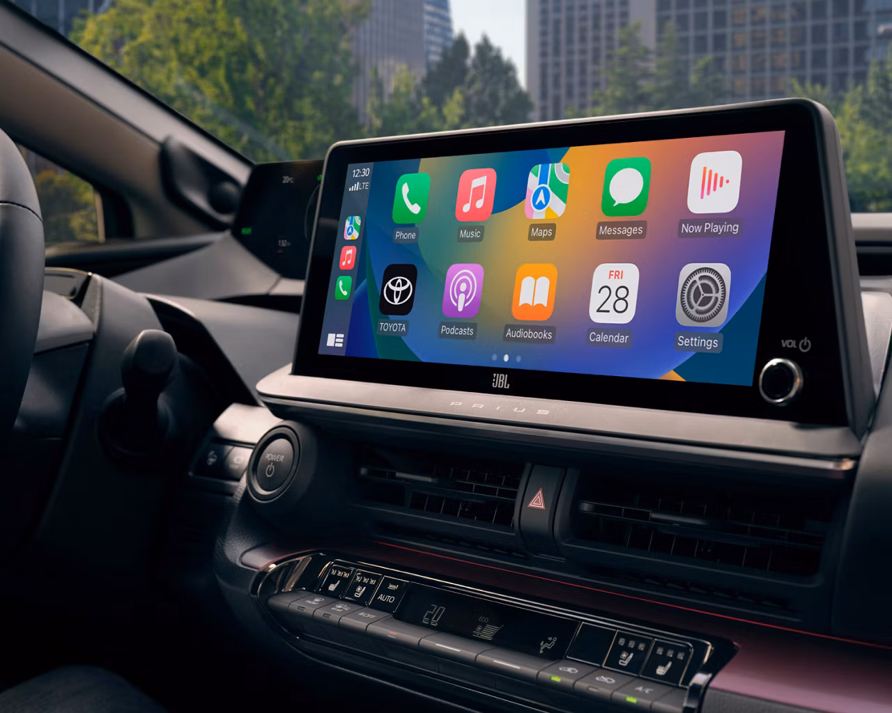 Toyota on the Trail - 2026 Prius Plug-In Hybrid interior Apple CarPlay 12.3 inch screen
