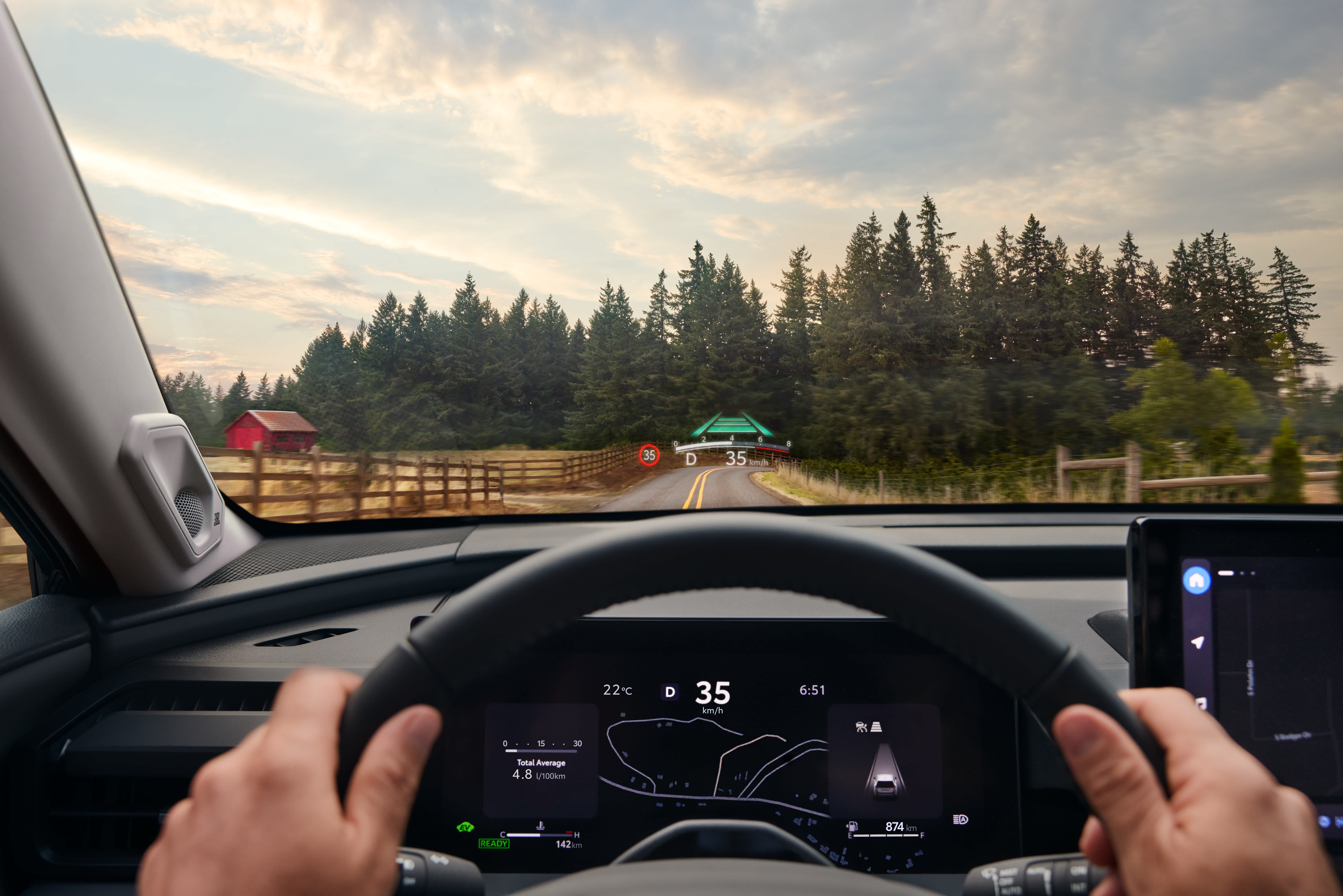 2026 Toyota RAV4 interior showing multi-information display and head-up display