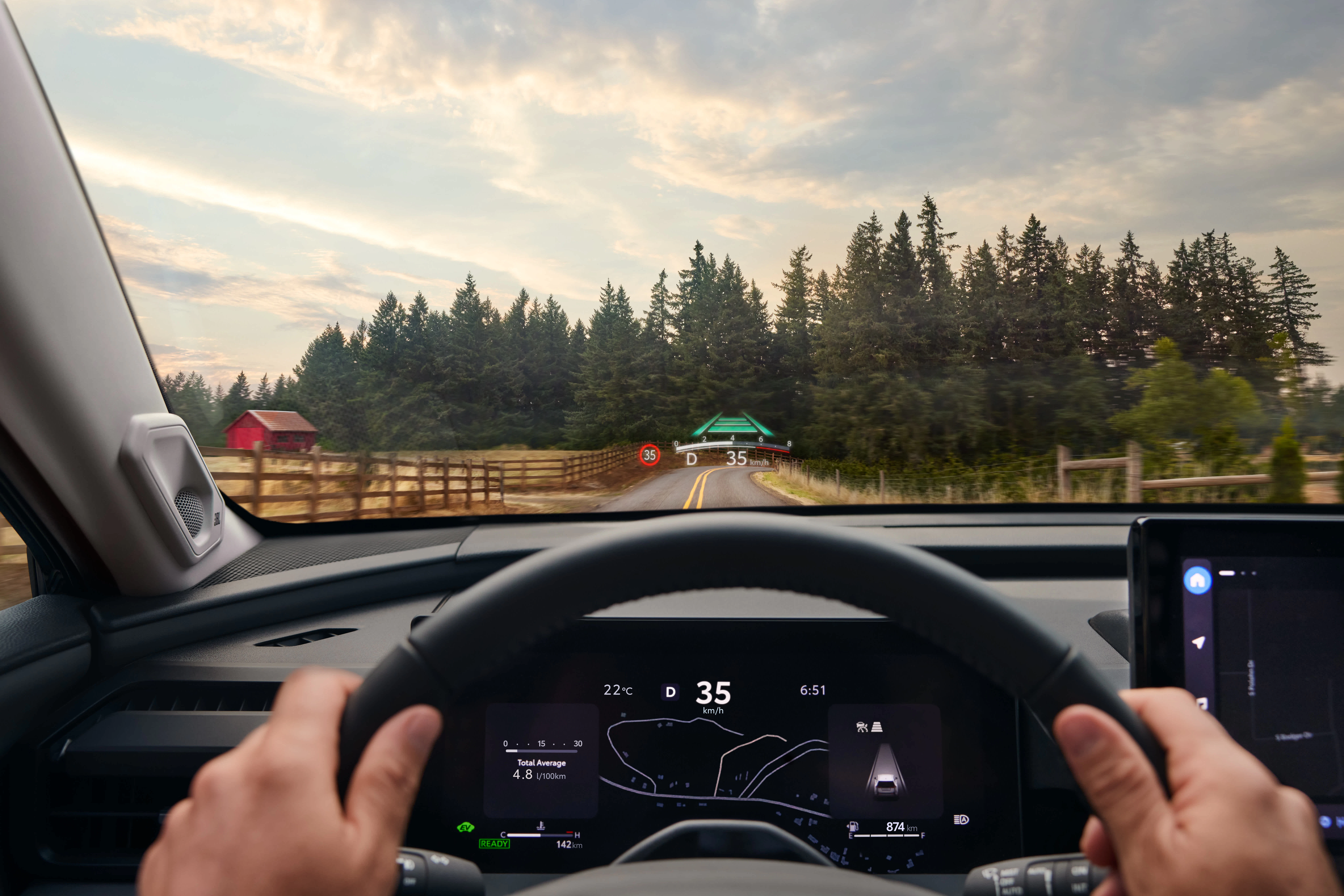 2026 Toyota RAV4 interior showing multi-information display and head-up display