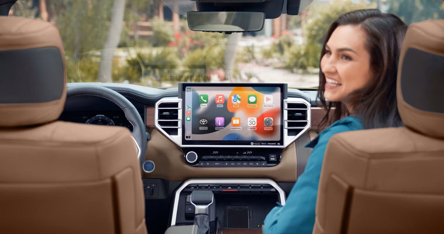 Toyota on the Trail - 2026 Tundra interior Apple CarPlay display