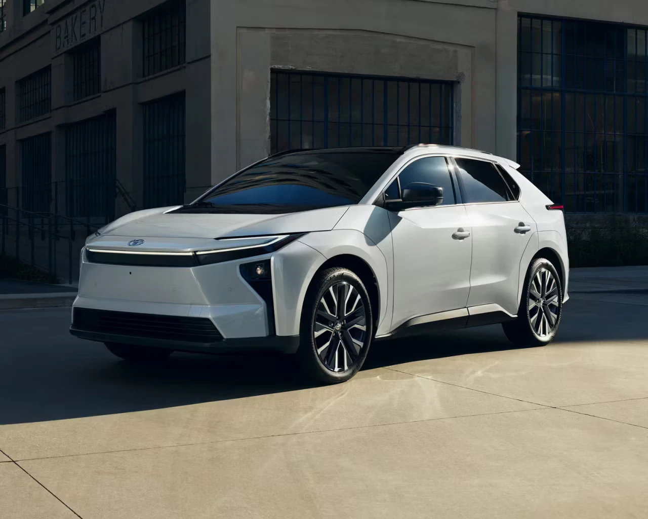 Toyota on the Trail white pearl 2026 all-electric bZ SUV