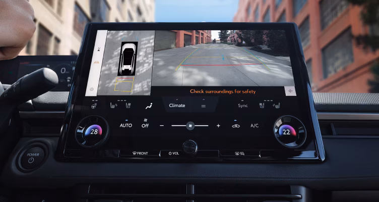 Toyota on the Trail 2026 bZ interior panoramic view monitor