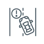 Icon of a vehicle accidentally departing lanes
