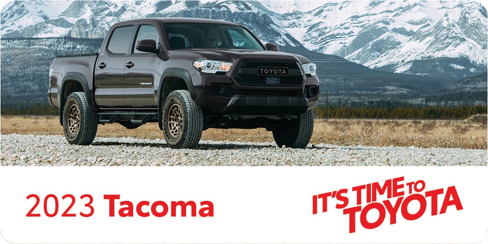 2023 Toyota Tacoma in front of mountains