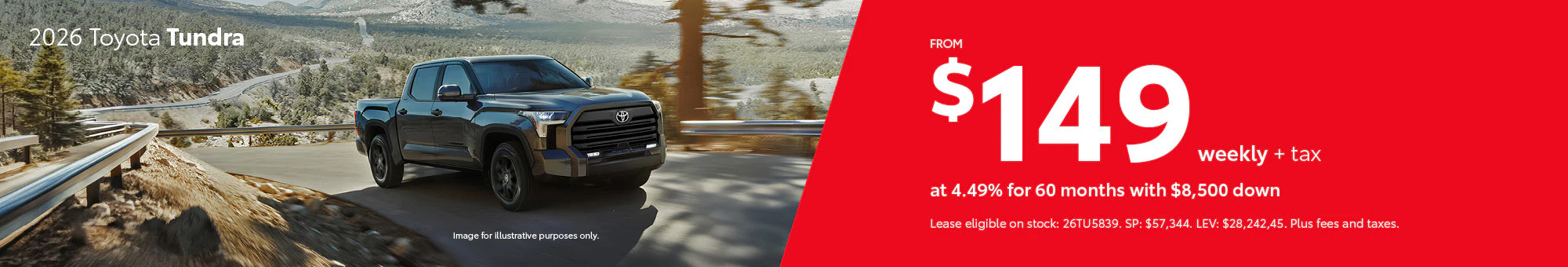 2026 Toyota Tundra | Payments from $149 weekly + tax