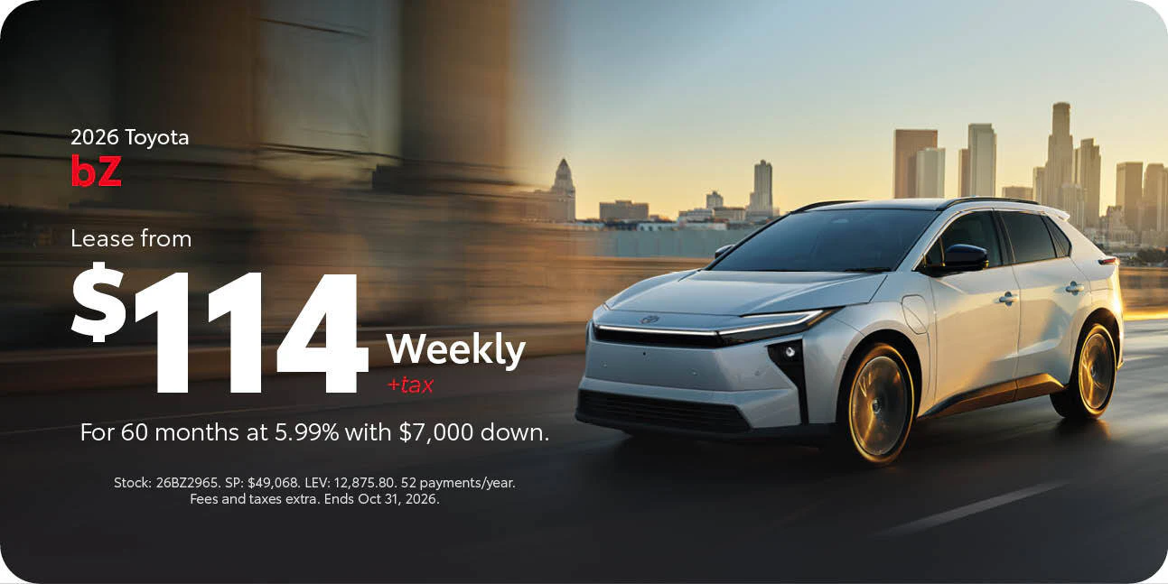 2026 Toyota bZ | Payments from $114 weekly + tax