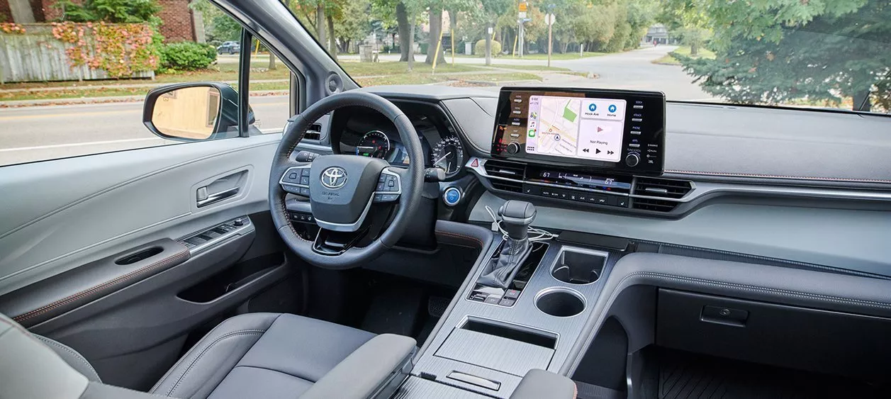 Interior and console of a Toyota Sienna